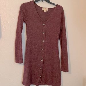 Sweater dress (above knee length).